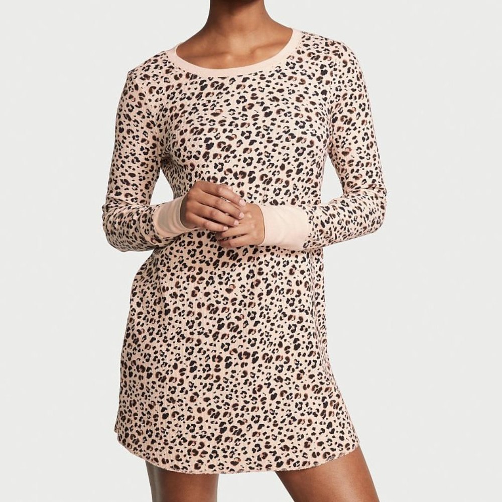 VS Thermal Sleepshirt Leopard Cheetah Animal Print NWT